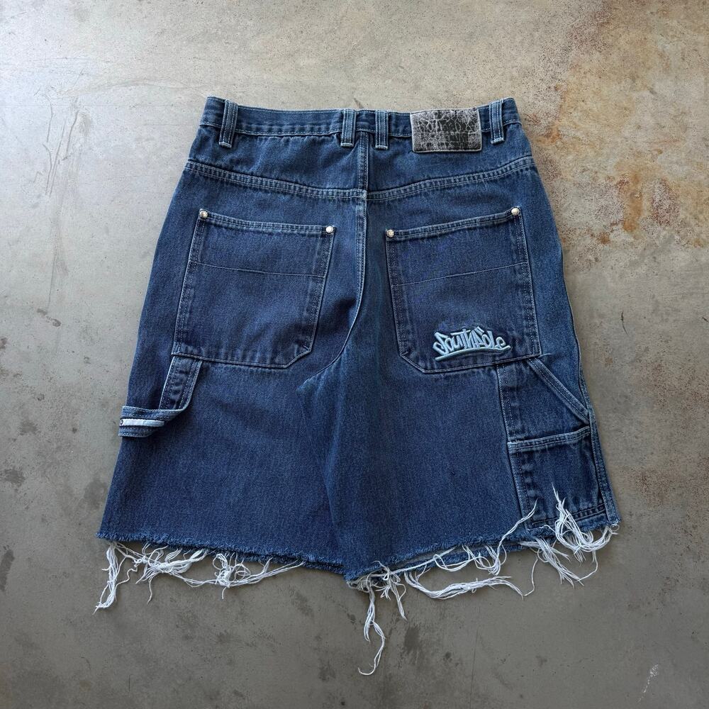 Vintage Y2K Southpole Embroidered Logo Retro Carpenter Jean Shorts Size 32